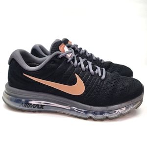 NIKE Air Max 2017 Trainers Black Metallic Bronze Lace Up Sneaker Size 9 Women's